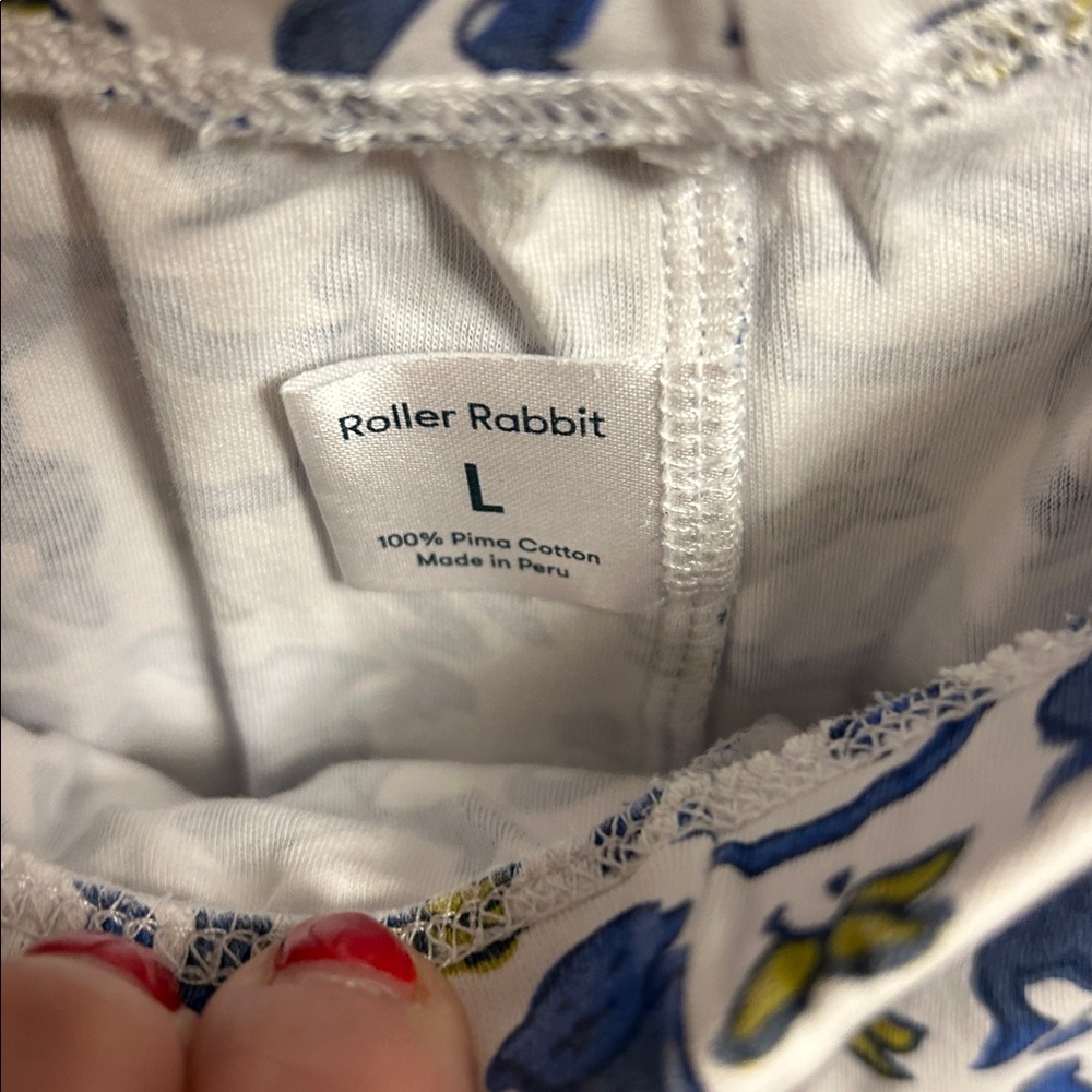 Roller Rabbit Blue & White Monkey Print Pajamas - Picture 4 of 5